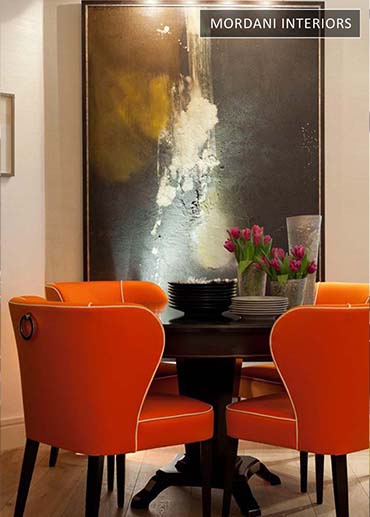 Bright Orange Leather Upholstery